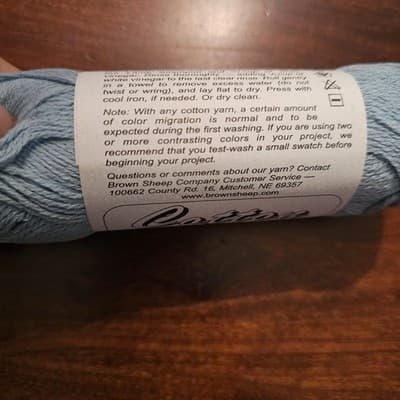 Brown Sheep Co. Cotton Fine 80% Cotton 20% Merino Wool 1.75oz. 222yds Nymph US2 - Thumbnail 6
