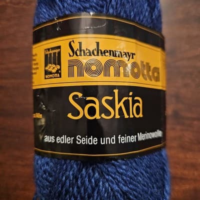 Vintage Schachenmayr Saskia Blue Yarn 60% Silk 40% New Wool 50gr US 2.5-3 - Thumbnail 2