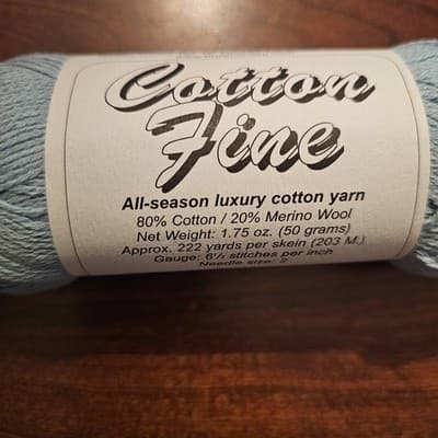 Brown Sheep Co. Cotton Fine 80% Cotton 20% Merino Wool 1.75oz. 222yds Nymph US2 - Thumbnail 2