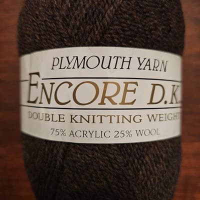Plymouth Yarns Encore DK Brown Col 1444 75% Acrylic, 25% Wool US5-6 50gr, 150yds - Thumbnail 2