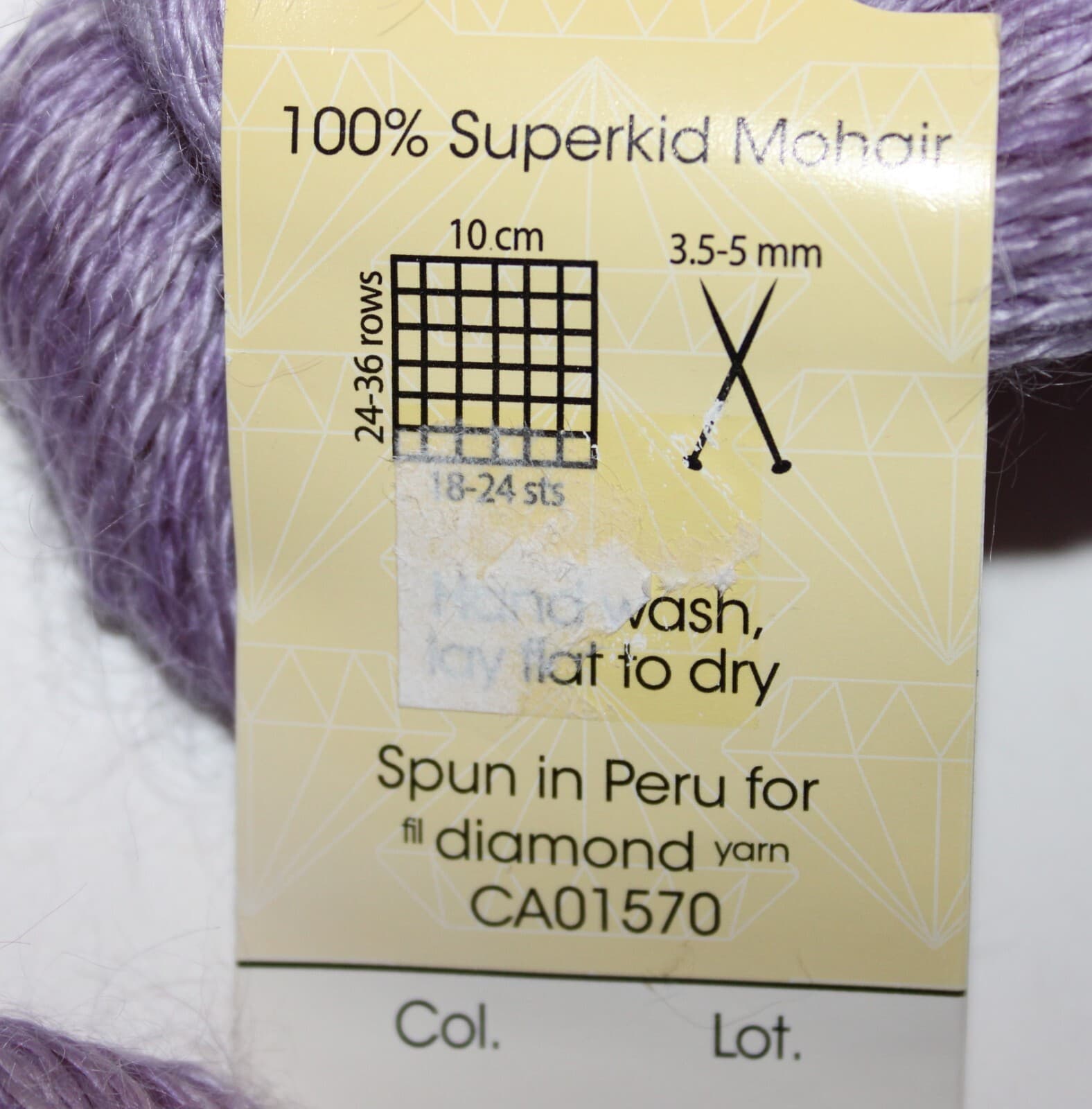 Diamond Luxury Pure 100% Superkid Mohair Yarn Col 1509 Purple 50gr 207m - Thumbnail 4