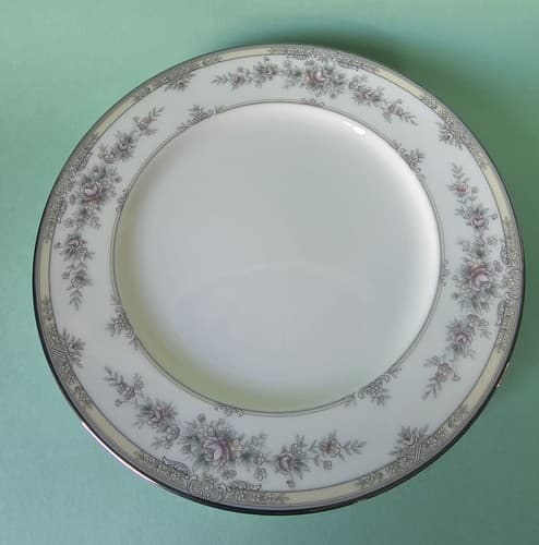 Set Of 4 Noritake Shenandoah 9729 Platinum Rim Ivory Bone China Salad Plate 8.25 - Thumbnail 2