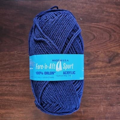 Yarns Brunswick Fore-N-Aft Sport Navy Acrylic 50gr, 175yds US5