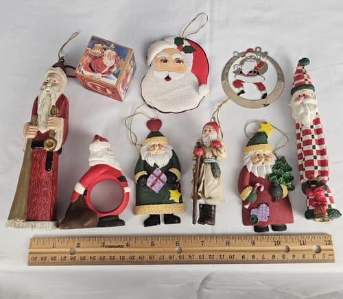 Vintage Santa Claus Group Mixed Group 9 Pieces - Thumbnail 2