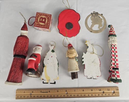 Vintage Santa Claus Group Mixed Group 9 Pieces - Thumbnail 3