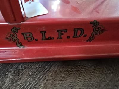 Vintage 1950s Buddy L BLFD #3 Pressed Steel Extension Ladder Fire Truck 26" - Thumbnail 5