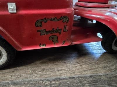 Vintage 1950s Buddy L BLFD #3 Pressed Steel Extension Ladder Fire Truck 26" - Thumbnail 6
