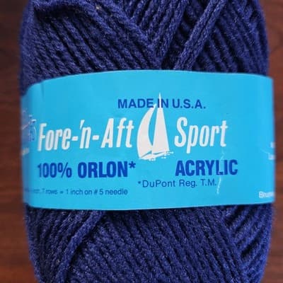 Yarns Brunswick Fore-N-Aft Sport Navy Acrylic 50gr, 175yds US5 - Thumbnail 2