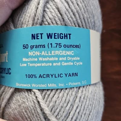 Yarns Brunswick Fore-N-Aft Sport Gray Heather Acrylic 50gr, 175yds US5 - Thumbnail 5