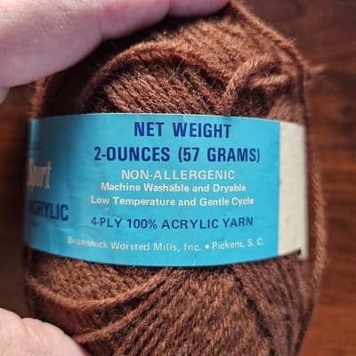 Yarns Brunswick Fore-N-Aft Sport Dark Coffee Acrylic 50gr, 175yds US5 - Thumbnail 4