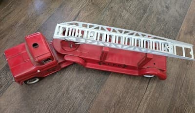 Vintage 1950s Buddy L BLFD #3 Pressed Steel Extension Ladder Fire Truck 26" - Thumbnail 7