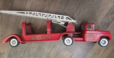 Vintage 1950s Buddy L BLFD #3 Pressed Steel Extension Ladder Fire Truck 26" - Thumbnail 14