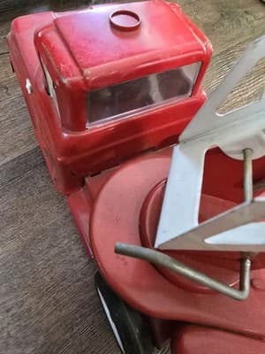 Vintage 1950s Buddy L BLFD #3 Pressed Steel Extension Ladder Fire Truck 26" - Thumbnail 2