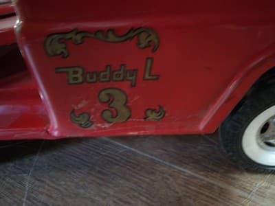 Vintage 1950s Buddy L BLFD #3 Pressed Steel Extension Ladder Fire Truck 26" - Thumbnail 9