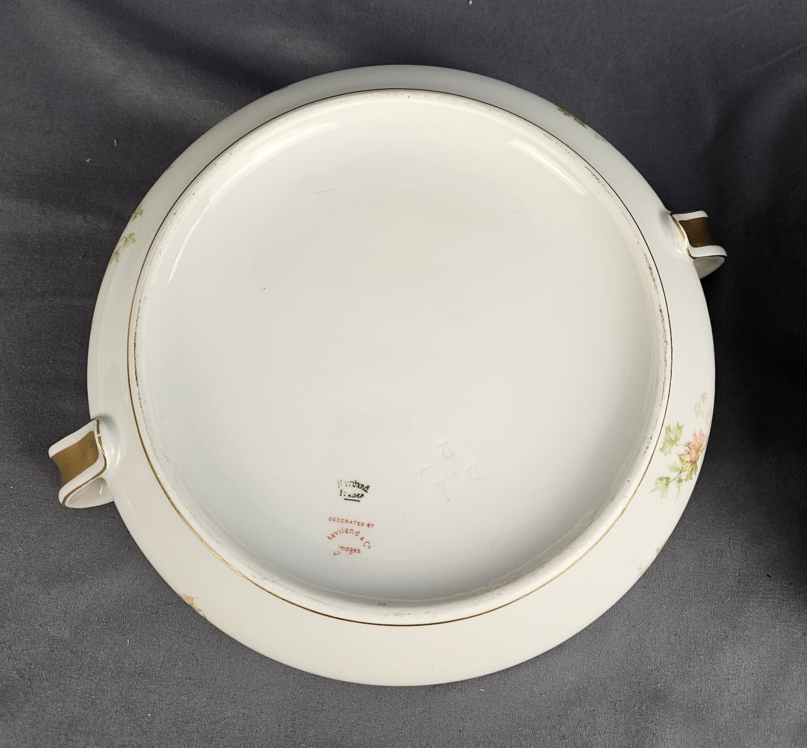 Antique HAVILAND & Co France Limoges Autumn Leaf Porcelain Casserole - Thumbnail 7