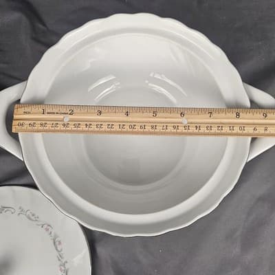 Royal Swirl Casserole Vegetable Serving Covered Bowl Dish Handles 8.5" VTG Fine - Thumbnail 12