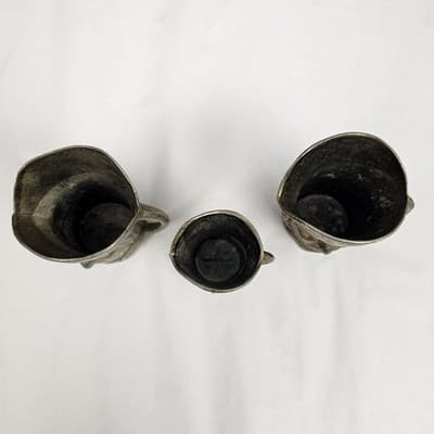 Toby Miniature Jug Made in England Brass Plated? Set of 3 Pitcher - Thumbnail 3