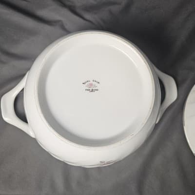 Royal Swirl Casserole Vegetable Serving Covered Bowl Dish Handles 8.5" VTG Fine - Thumbnail 6