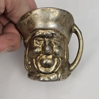 Toby Miniature Jug Made in England Brass Plated? Set of 3 Pitcher - Thumbnail 15