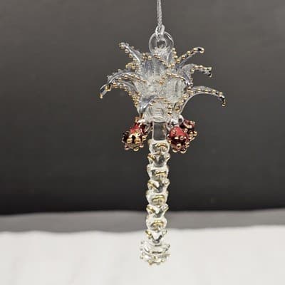 Egyptian Hand Blown Glass Palm Tree Ornament 4" Tall