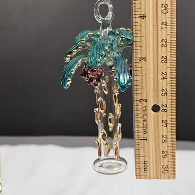 Egyptian Hand Blown Glass Palm Tree Ornament 4" Tall - Thumbnail 5