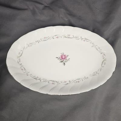 Royal Swirl Gravy Bowl & Plate Fine China Japan Gravy Boat - Thumbnail 5