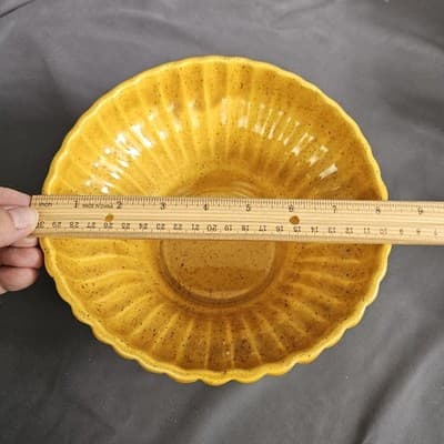 Vintage Haeger Pottery Speckled Gold Butterscotch Round Planter Bowl #142 - Thumbnail 5