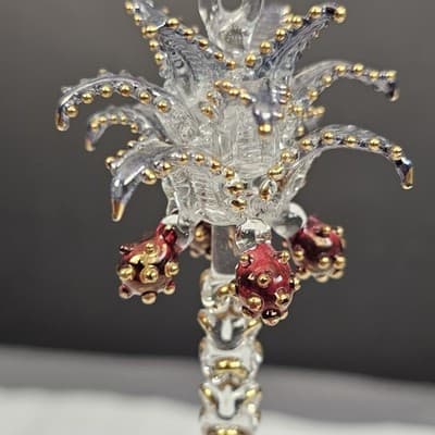 Egyptian Hand Blown Glass Palm Tree Ornament 4" Tall - Thumbnail 4