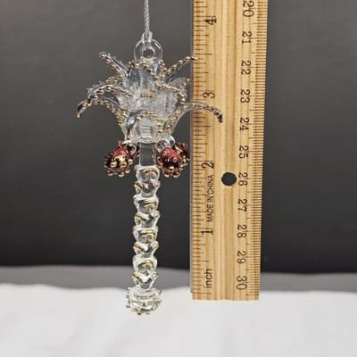 Egyptian Hand Blown Glass Palm Tree Ornament 4" Tall - Thumbnail 5