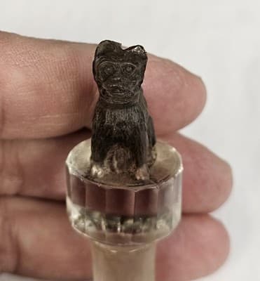 Glass Bottle Topper Dog Statue Figure Vintage Bulldog Terrier - Thumbnail 2