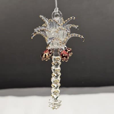 Egyptian Hand Blown Glass Palm Tree Ornament 4" Tall - Thumbnail 3