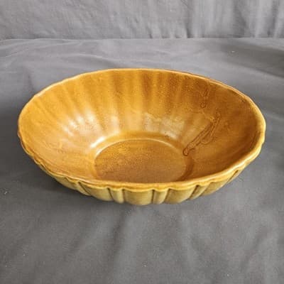 Vintage Haeger Pottery Speckled Gold Butterscotch Oval Planter 4020B 9.5" L 6" W