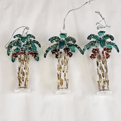 Egyptian Hand Blown Glass Palm Tree Ornament 4" Tall - Thumbnail 7