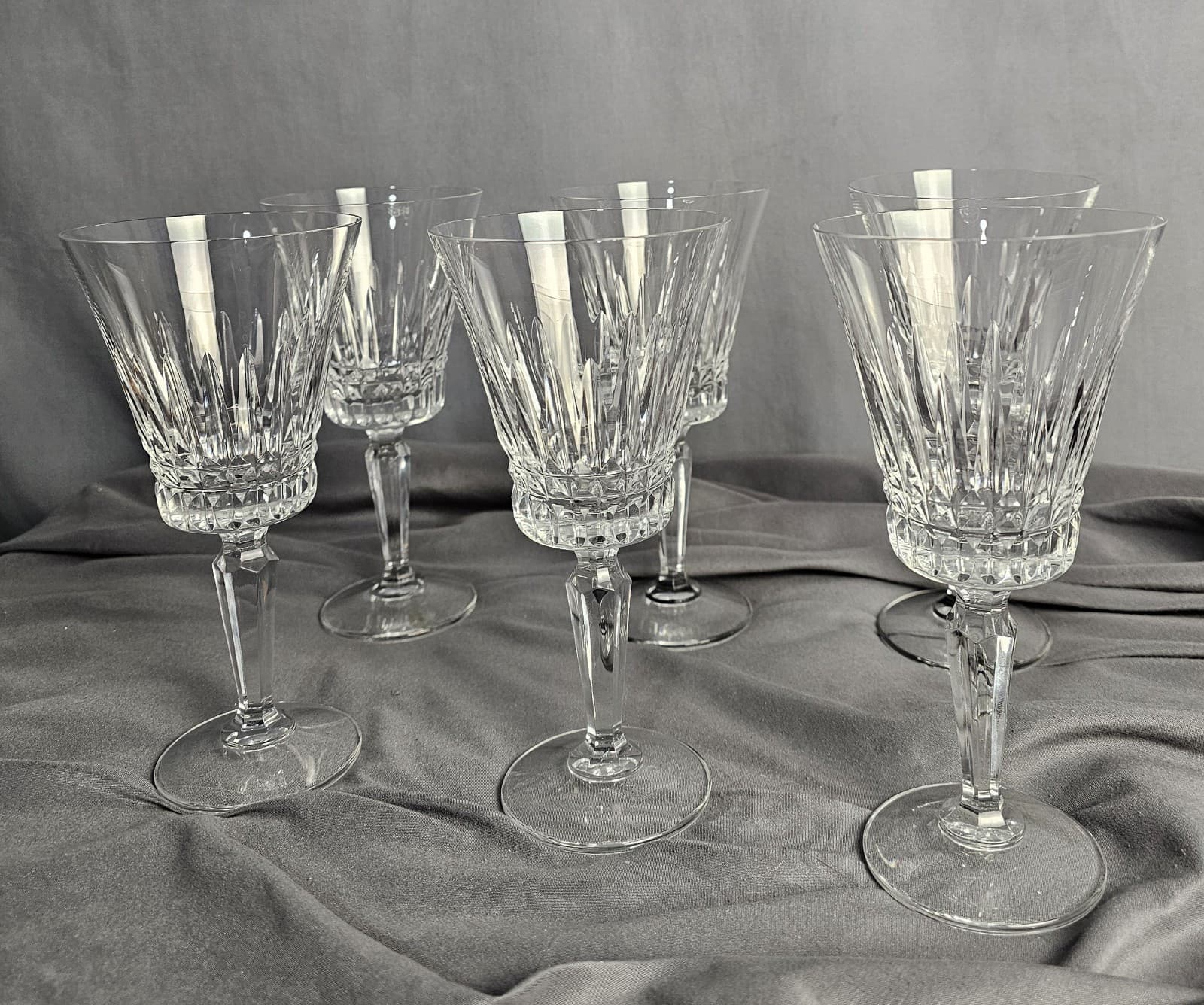 Set of 6 Mikasa Belvedere Crystal Water Goblet 7 3/8"tall - Thumbnail 3