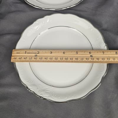 VTG Walbrzych Priscilla Vendome Salad Plate Silver Rimmed POLAND 2pc - Thumbnail 6
