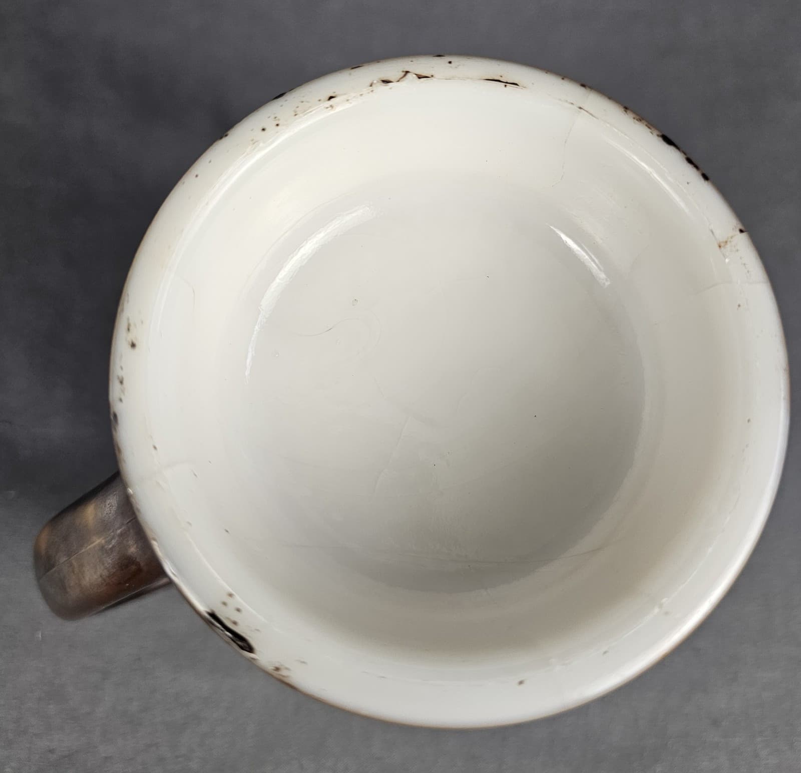 1910's Westmoreland Milk Glass Monk With Wine Transfer 4.5" Beer Stein Mug - Thumbnail 4