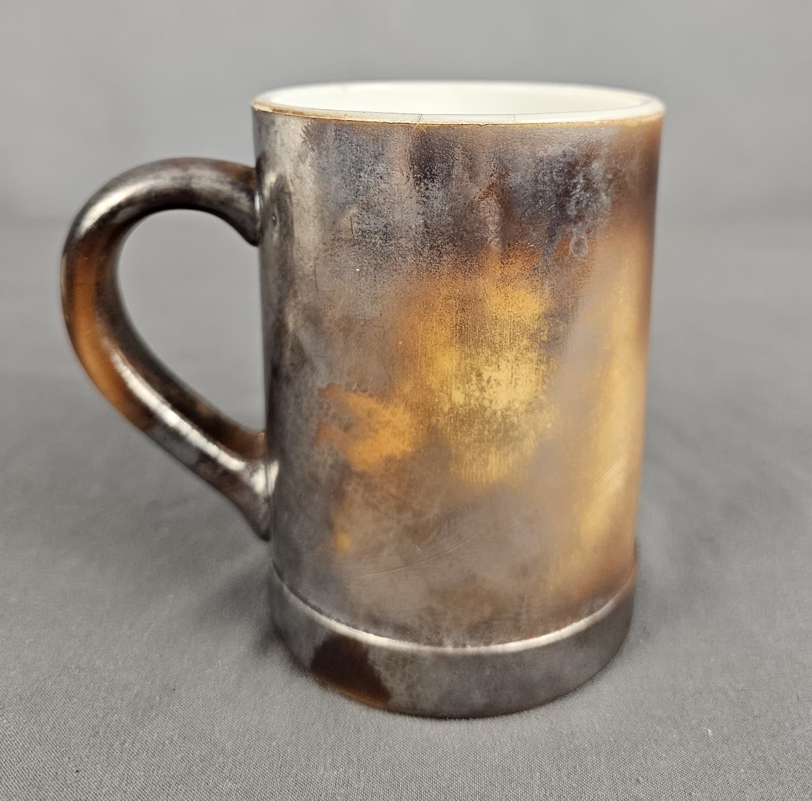 1910's Westmoreland Milk Glass Monk With Wine Transfer 4.5" Beer Stein Mug - Thumbnail 2