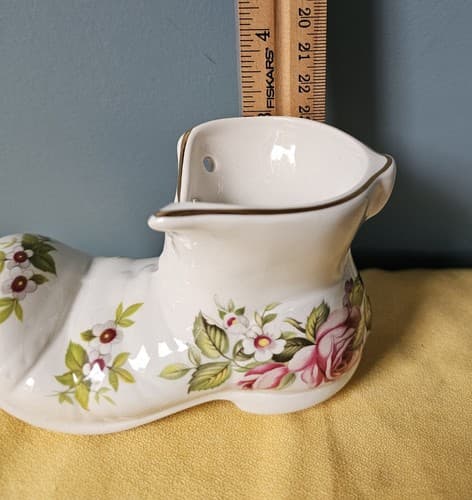 Vintage Old Foley James Kent Strawberry Porcelain Shoe Boot Decoration England - Thumbnail 8