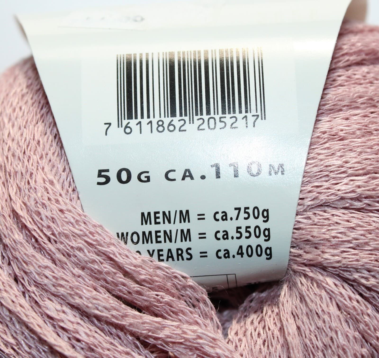 Lang Yarns LINO 100% Linen Pink 50g, 110m - Thumbnail 3