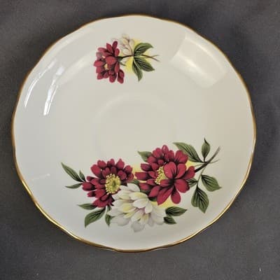 Vintage Royal Vale England Tea Cup & Saucer With Flowers Ridgeway Potteries LTD - Thumbnail 4