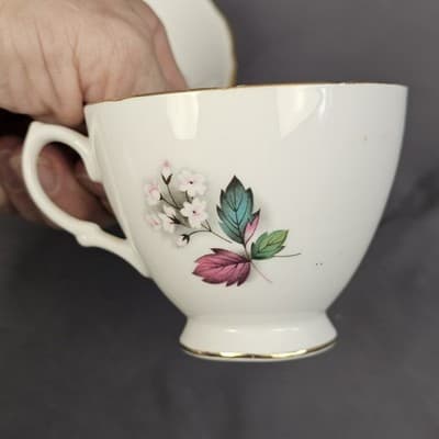 Vintage Royal Vale England Tea Cup & Saucer Flowers Ridgeway Potteries LTD - Thumbnail 8