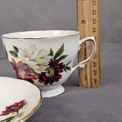Vintage Royal Vale England Tea Cup & Saucer With Flowers Ridgeway Potteries LTD - Thumbnail 12