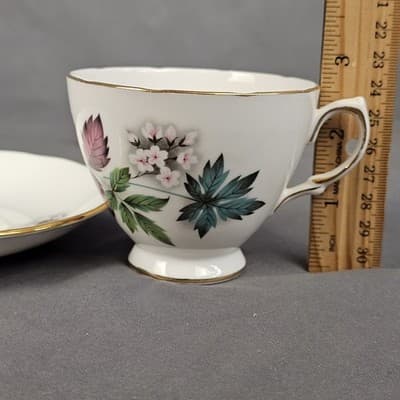 Vintage Royal Vale England Tea Cup & Saucer Flowers Ridgeway Potteries LTD - Thumbnail 11