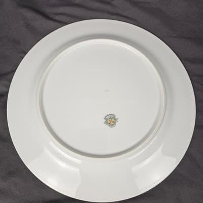Nortake 10" Dinner Plates Japan M-Mark Floral Spray Red & Gold Scroll Set of 2 - Thumbnail 4