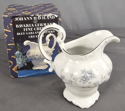 Johann Haviland Blue Garland Bavaria Germany Creamer Vintage NIB - Thumbnail 9