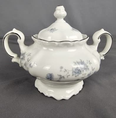 Blue Garland Sugar Bowl w Lid - Johann Haviland Bavaria Germany NEW - Thumbnail 3