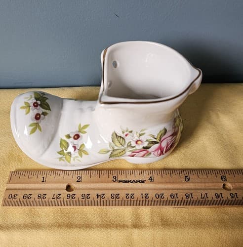Vintage Old Foley James Kent Strawberry Porcelain Shoe Boot Decoration England - Thumbnail 7