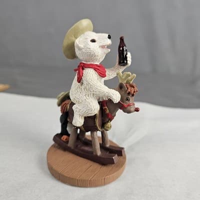VINTAGE 1996 COCA-COLA Polar Bear Collection Polar Bear Ride M' Cowboy