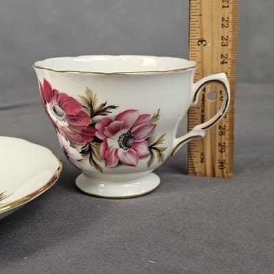 Vintage Royal Vale England Tea Cup & Saucer With Flowers Ridgeway Potteries LTD - Thumbnail 10