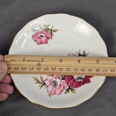 Vintage Royal Vale England Tea Cup & Saucer With Flowers Ridgeway Potteries LTD - Thumbnail 9